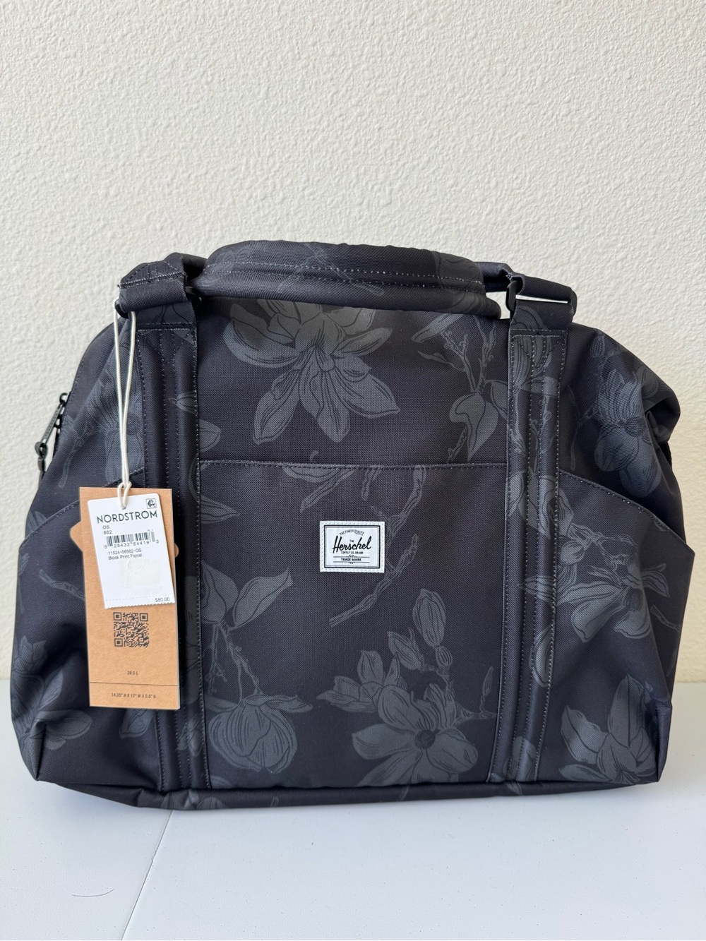 Herschel Supply Company Black Floral Strand Duffle Bag